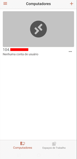 Tela de configuração com o botão salvar
