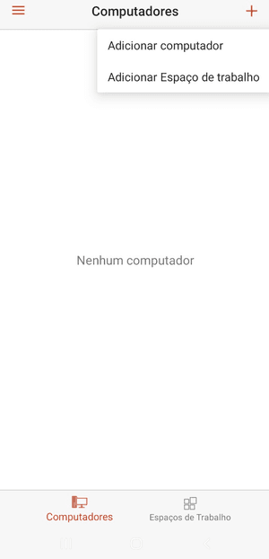 Menu com a opção de adicionar computador
