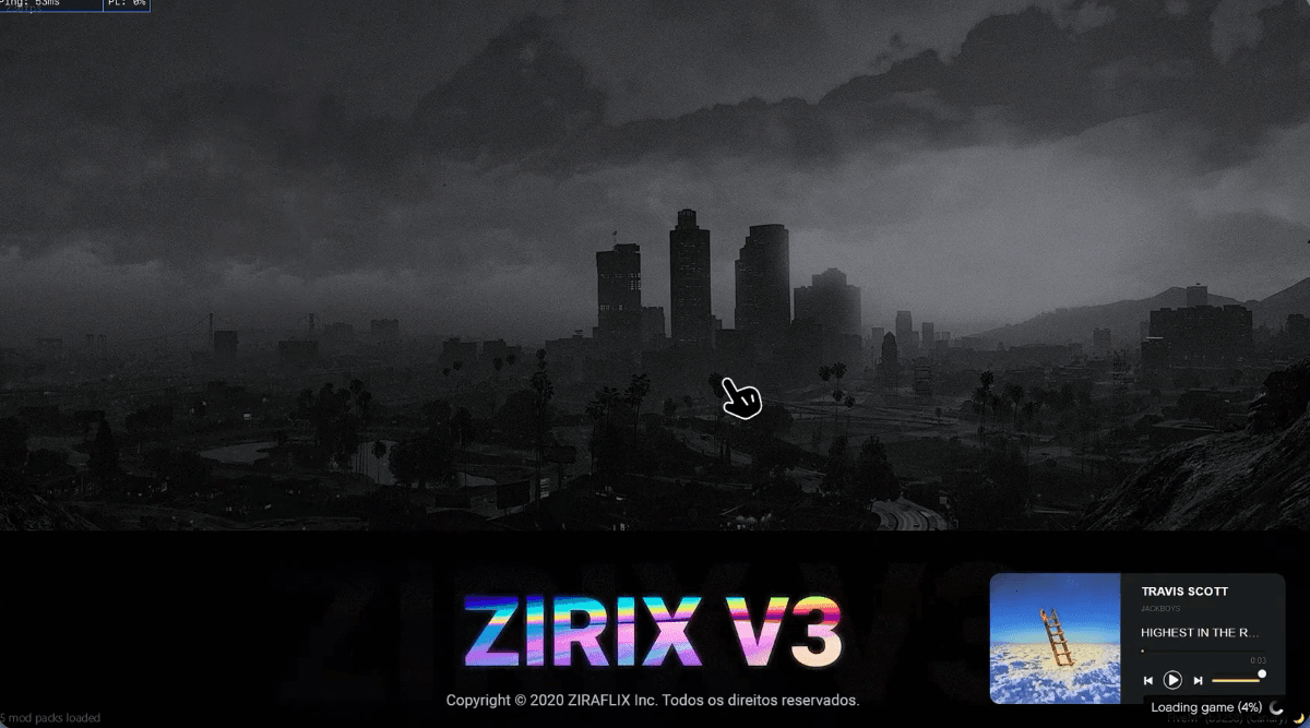 Tela de carregamento da base ZIRIX no FiveM